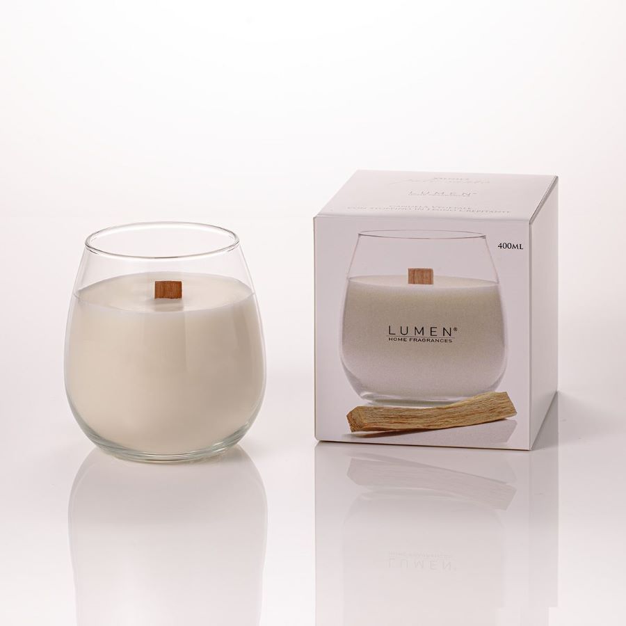 LUMEN CANDELA XSENSES CON STOPPINO IN LEGNO